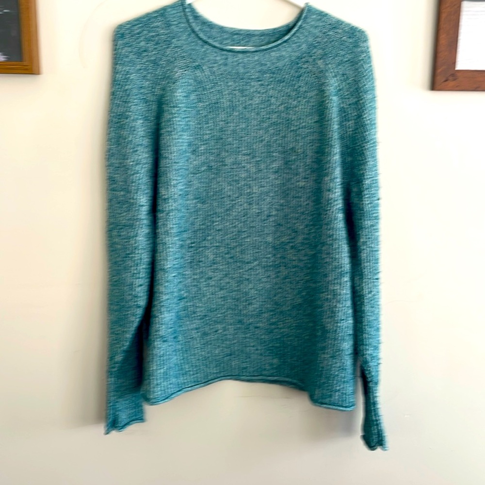Loft stitchy marled  green sweater L